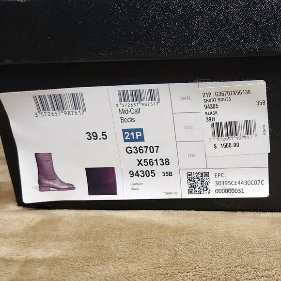 Chanel Mid-Calf Quilted Black Leather Boots, Authentic - Picture 12 of 12